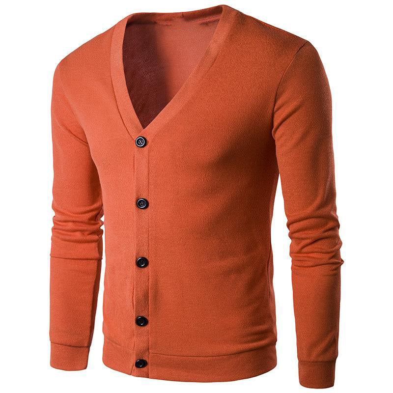 Cardigan en maille col V uni pour homme