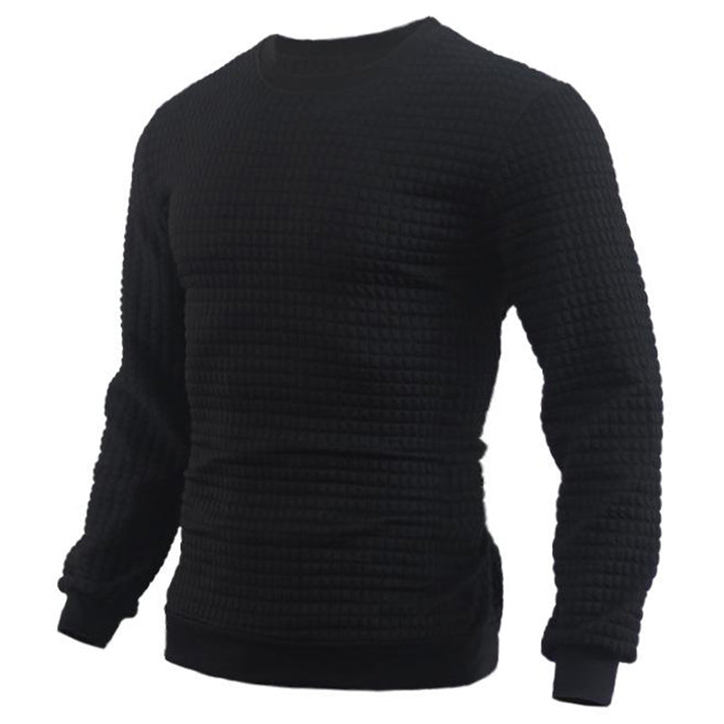 Herren-Pulloverhemd mit kleinem Jacquard-Karo