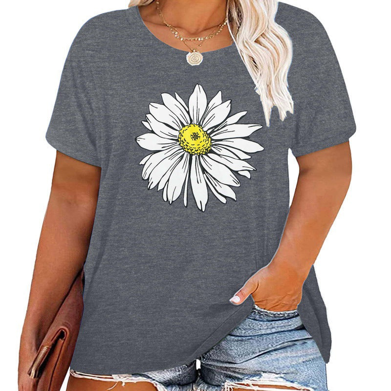 ✨Damen V-Ausschnitt Gänseblümchen-Print T-Shirts Freizeit-T-Shirts