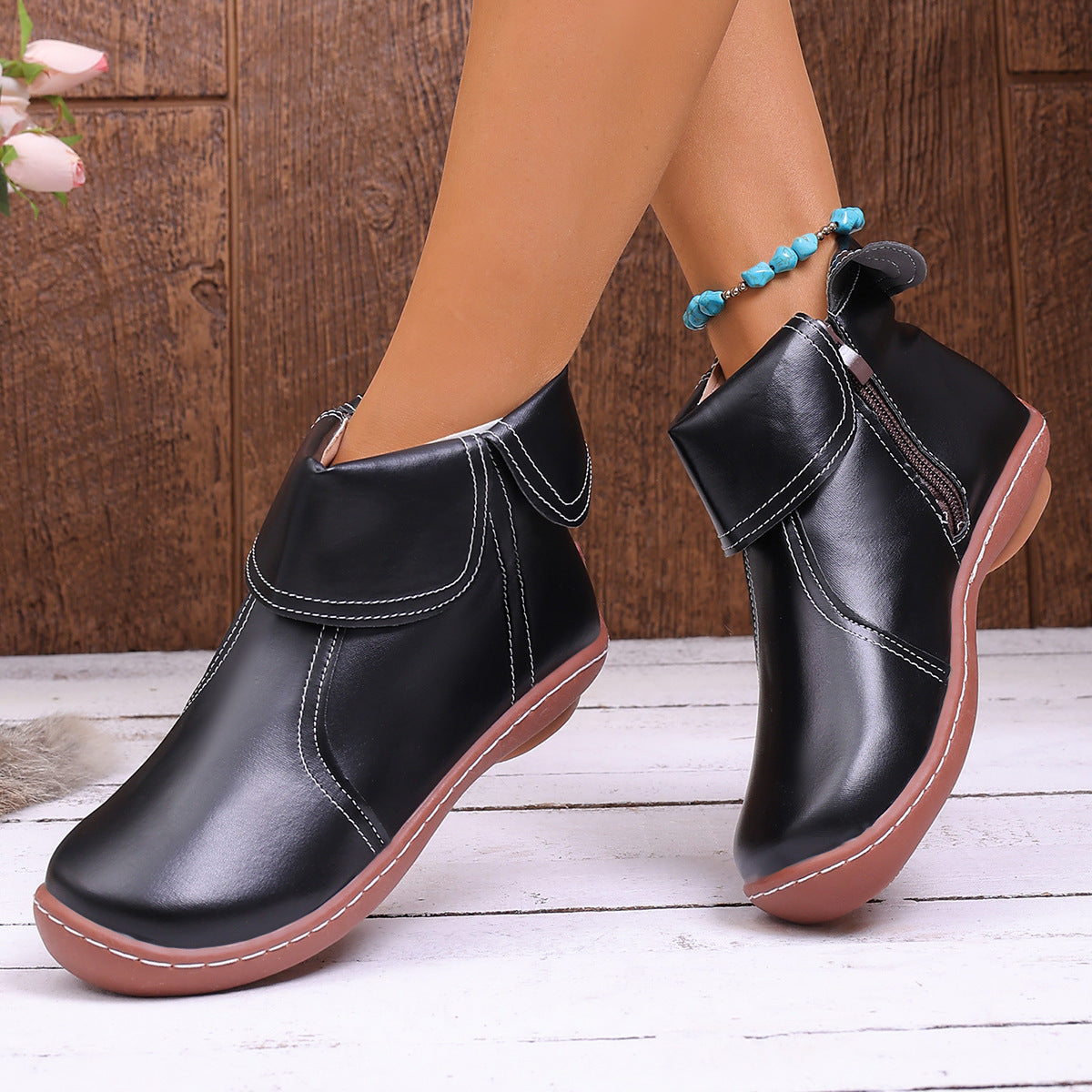 ⏰Dernier Jour ! 45% de RABAIS🔥Bottes de Marche Orthopédiques en Cuir Véritable pour Femmes