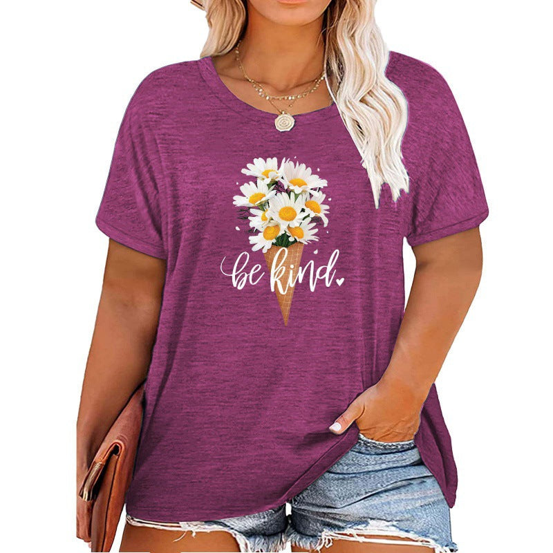 ✨Damen V-Ausschnitt Gänseblümchen-Print T-Shirts Freizeit-T-Shirts