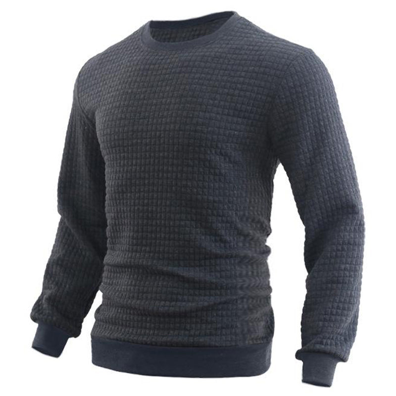 Herren-Pulloverhemd mit kleinem Jacquard-Karo
