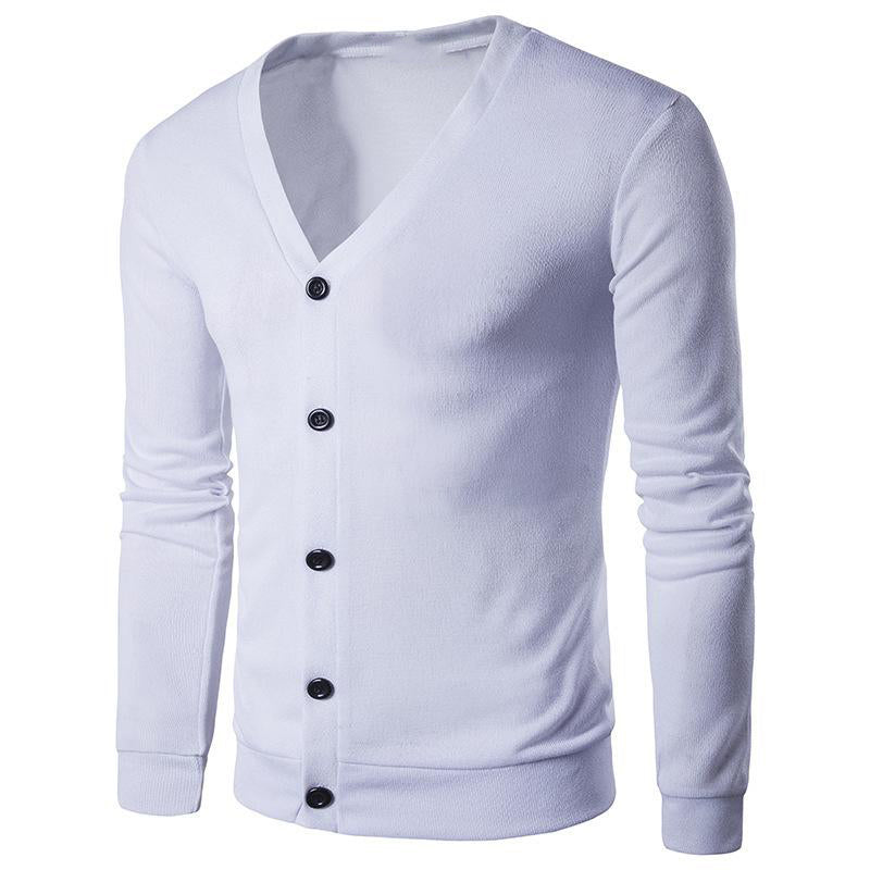 Cardigan en maille col V uni pour homme